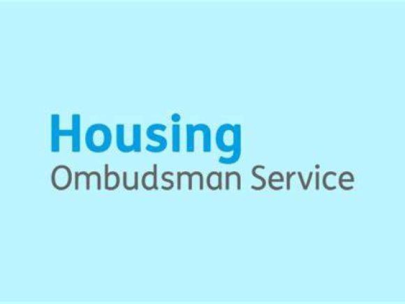 Pale blue background with the words Housing Ombudsman Service