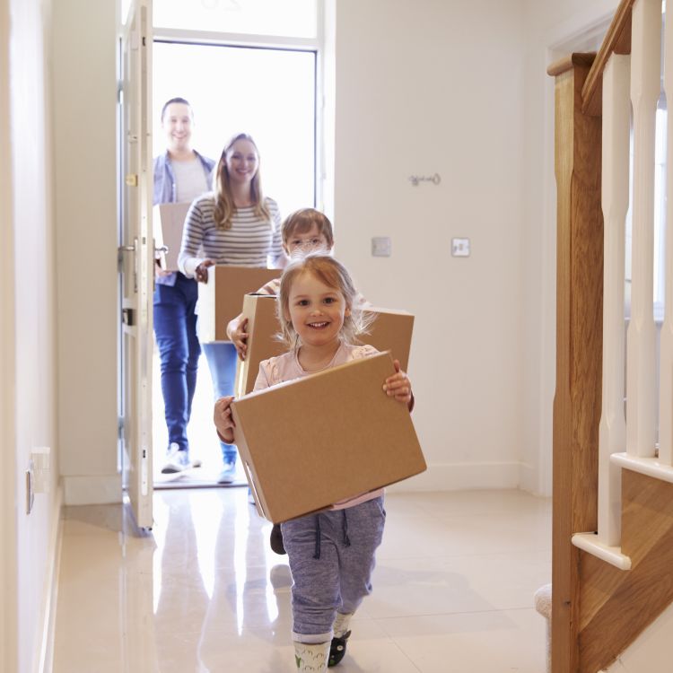 family moving into house
