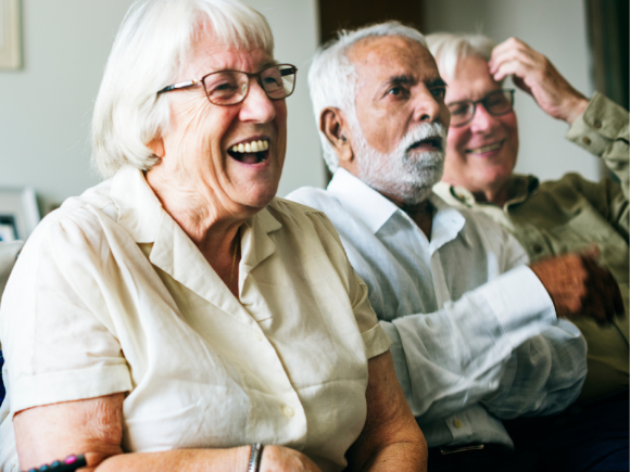 Happy group of retired people