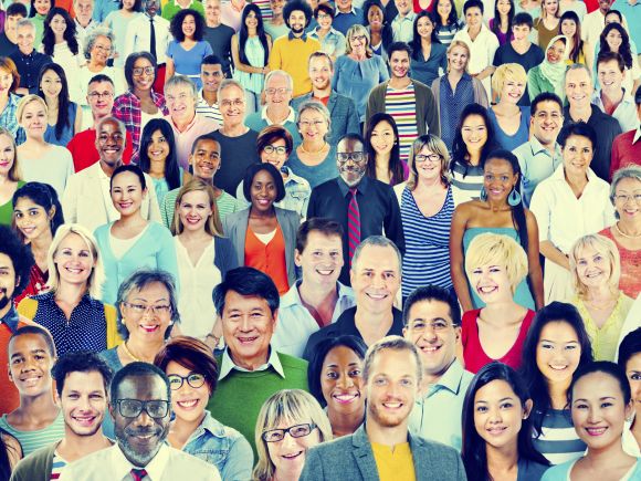 A collage of a diverse group of people