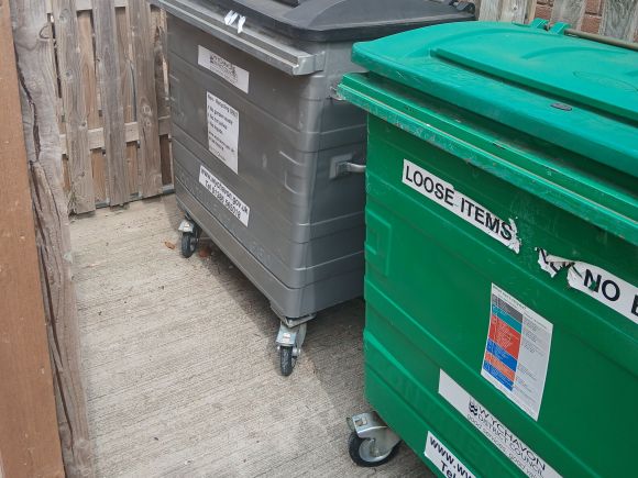 Bins in a communal area