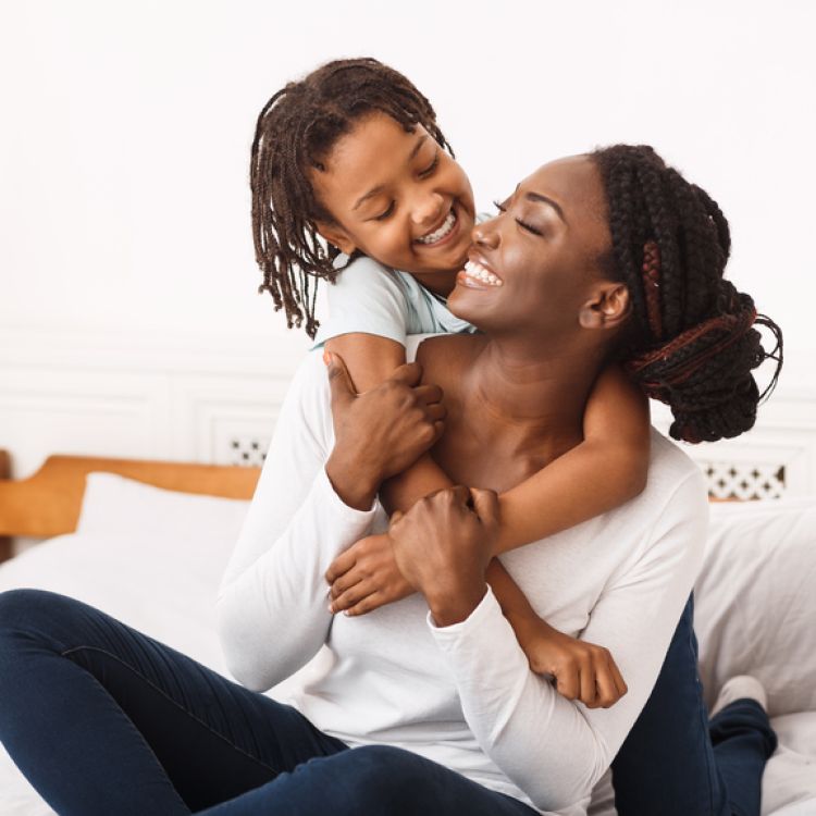 Mother and Daughter in home