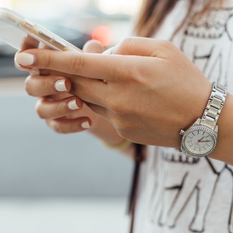 Texting on phone