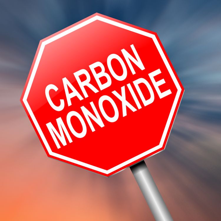 carbon monoxide sign red and white