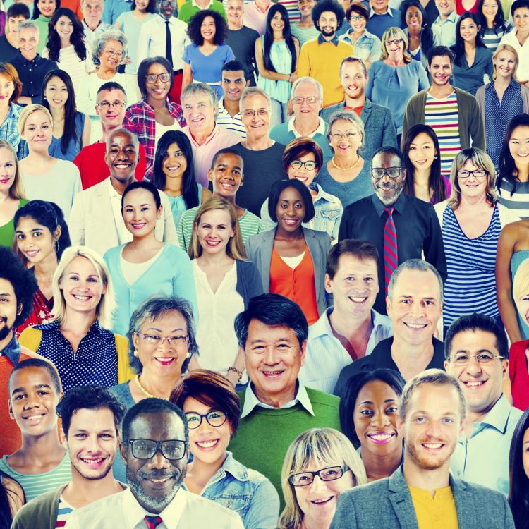 A collage of a diverse group of people