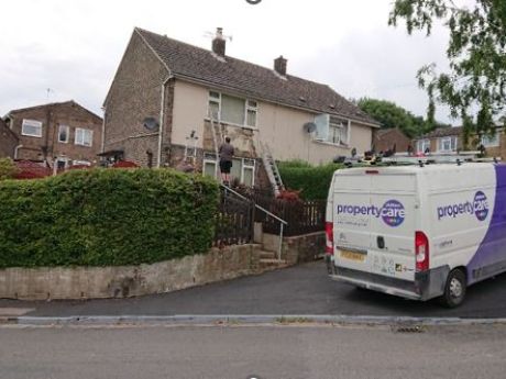 Work being done on house ladders up