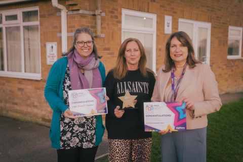 Community Partnership Award winner 2026 - Amanda Bowen (centre) with  Hannah Dowling, DIVSS volunteer (left) and Lisa Fairlie, Director of Housing Operations at Platform Housing Group (right)