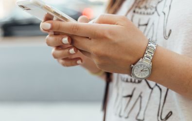Texting on phone