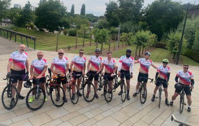 Cyclists ahead of the 2024 charity bike ride