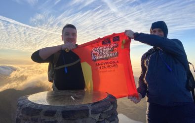 Miroslav and Igor at the summit of Snowdon