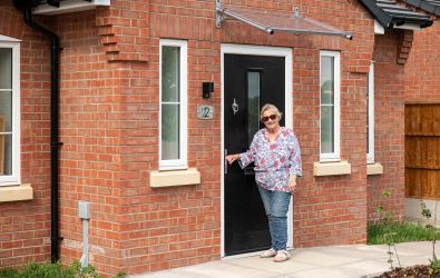 A resident outside her home in Crowle