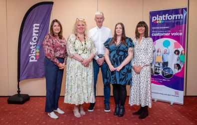 Staff and customers at the conference