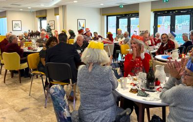 Residents enjoying a festive lunch at Cathedral Park