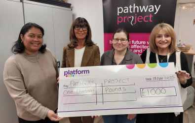 Pathway Project cheque presentation