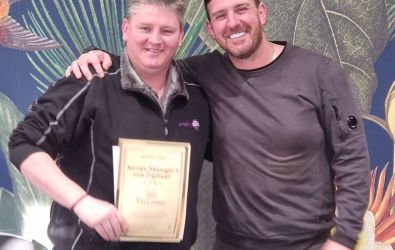 John Maclennan receiving an award for Best Engineer of the Quarter BROOKHOUSE TRAINING