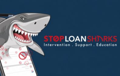 Stop Loan Sharks logo and shark