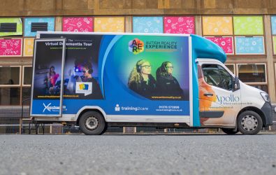 The bus outside the Worcester campus