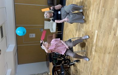 Residents taking part in a seated sports session