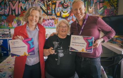 Sue receiving her award