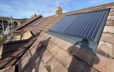 Solar thermal system on a roof