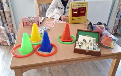 Colette with some of the games